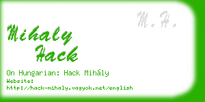mihaly hack business card