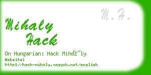 mihaly hack business card